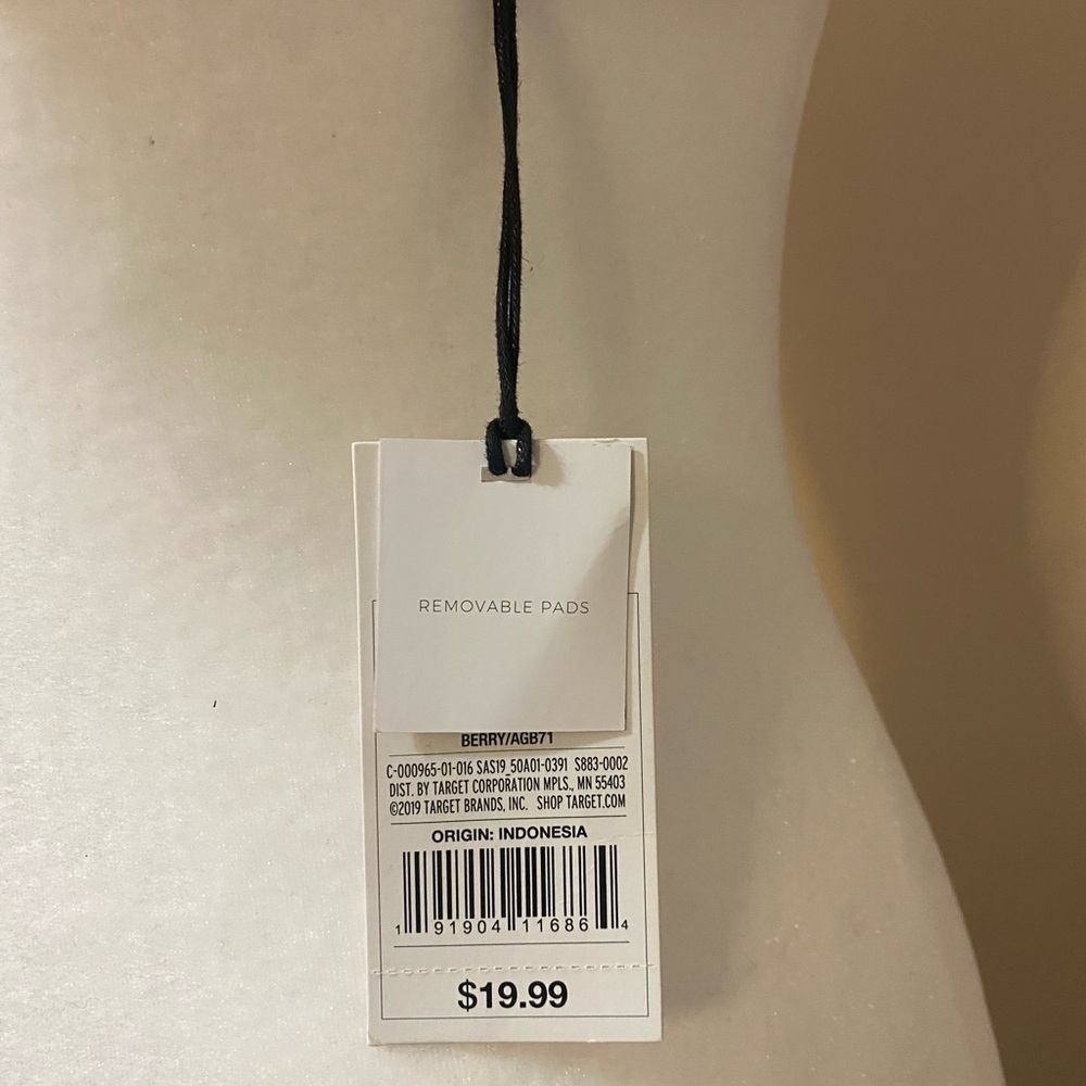 Shade & Shore Bikini Top NWT swimwear women’s juniors small wine burgundy - Picture 3 of 10